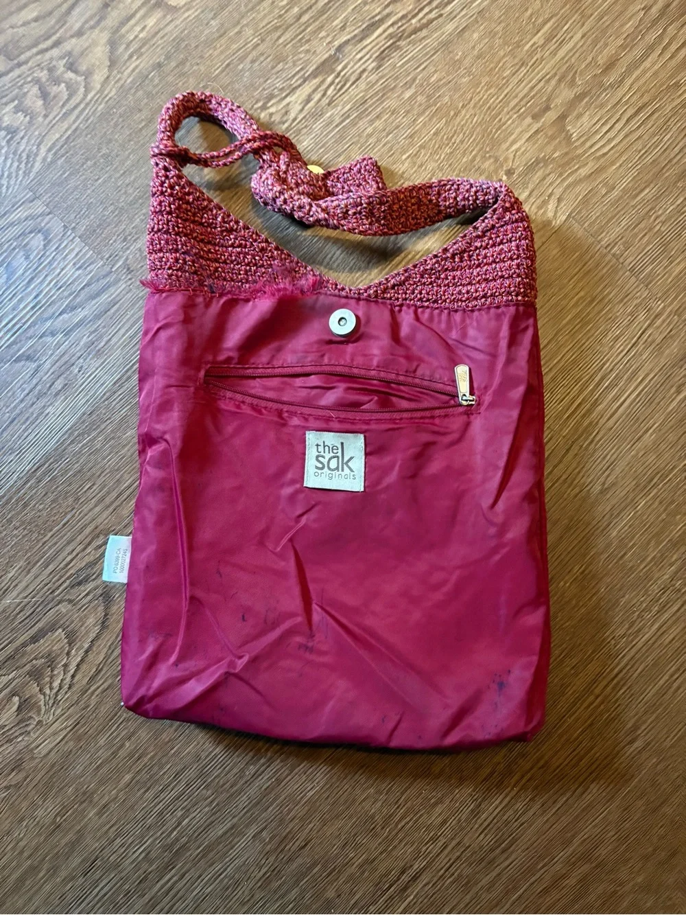 The Sak Crochet Striped Multicolor Hobo in Rose